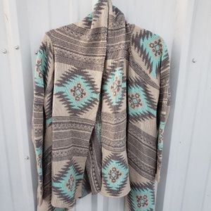 Turquoise print sweater